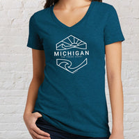"Michigan Sunset"Women's V-Neck