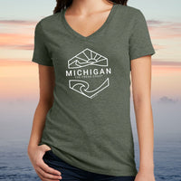 "Michigan Sunset"Women's V-Neck