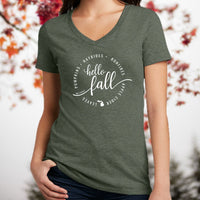 "Hello Fall"Women's V-Neck