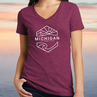 "Michigan Sunset"Women's V-Neck