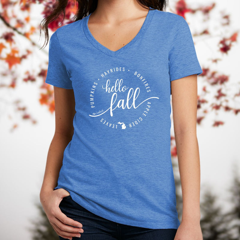 "Hello Fall"Women's V-Neck