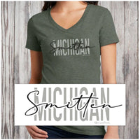 "Michigan Smitten"Women's V-Neck