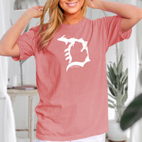 "Michigan D"Relaxed Fit Stonewashed T-Shirt