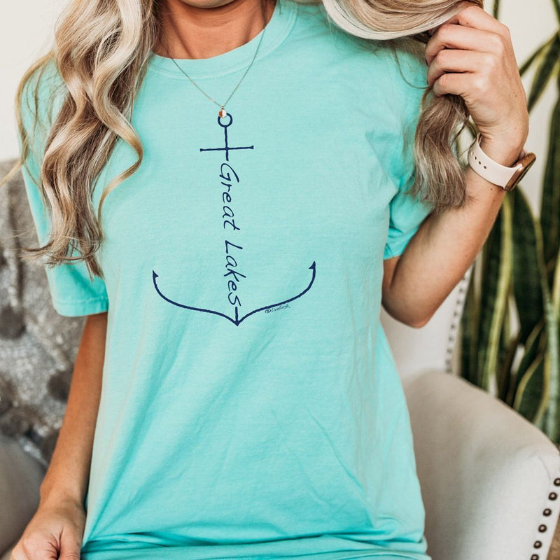 "Great Lakes Anchor"Relaxed Fit Stonewashed T-Shirt