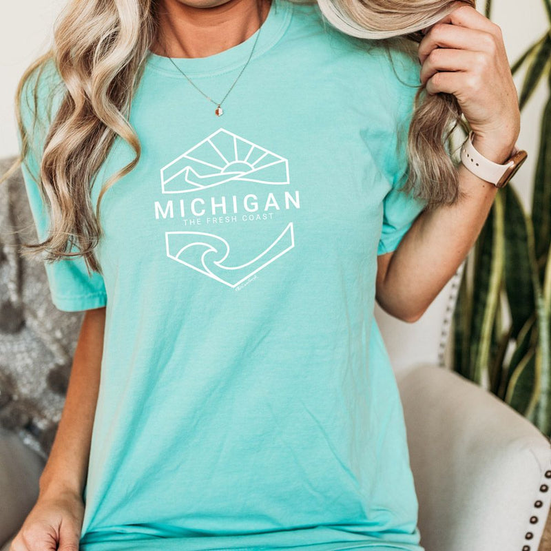"Michigan Sunset"Relaxed Fit Stonewashed T-Shirt