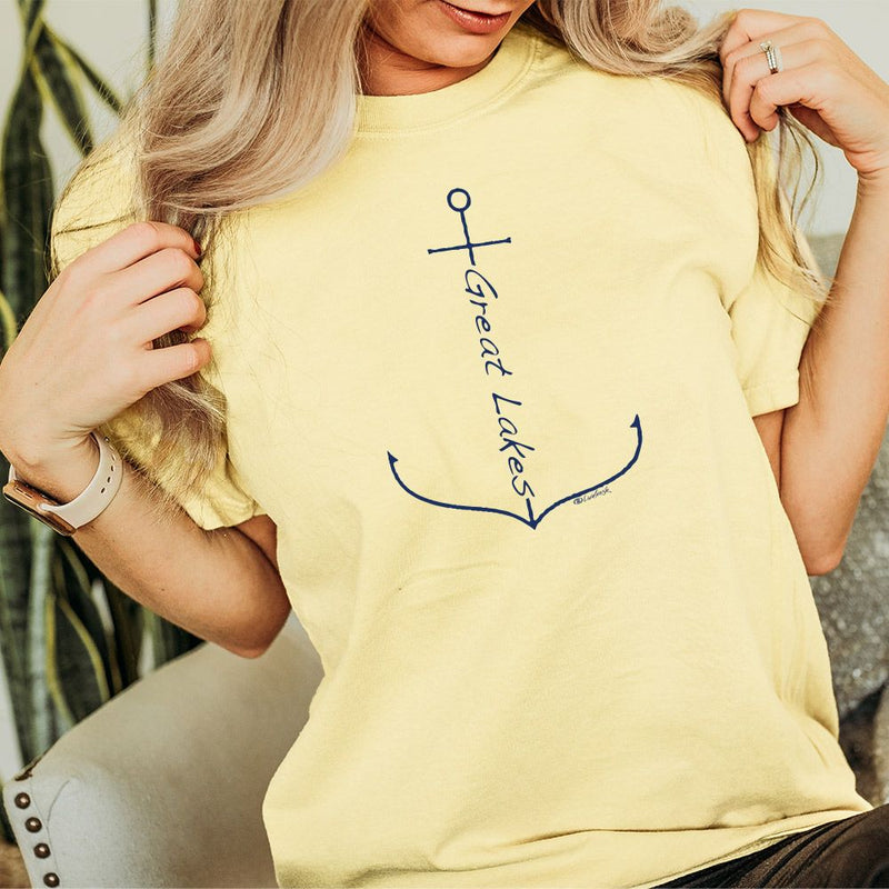 "Great Lakes Anchor"Relaxed Fit Stonewashed T-Shirt