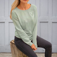 "Little Love"Women's Ultra Soft Wave Wash Crew Sweatshirt