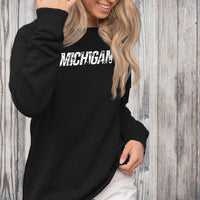 "Michigan Winter"Women's Ultra Soft Wave Wash Crew Sweatshirt