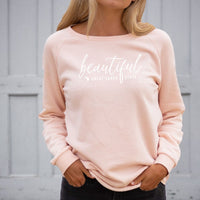 "Beautiful"Women's Ultra Soft Wave Wash Crew Sweatshirt