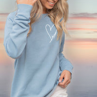 "Little Love"Women's Ultra Soft Wave Wash Crew Sweatshirt