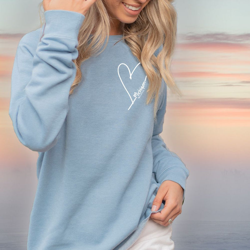 "Little Love"Women's Ultra Soft Wave Wash Crew Sweatshirt