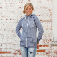 "Little Love"Women's Marbled Full Zip Hoodie