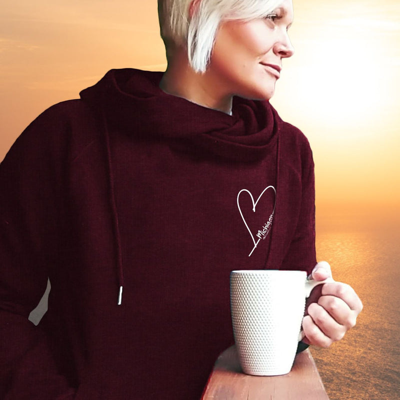"Little Love"Women's Fleece Funnel Neck Pullover Hoodie