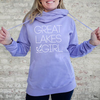 "Great Lakes Girl"Women's Classic Funnel Neck Pullover Hoodie
