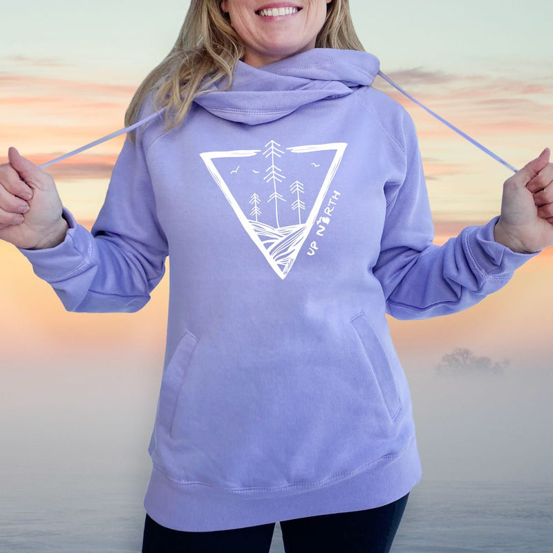 "Untouched"Women's Fleece Funnel Neck Pullover Hoodie