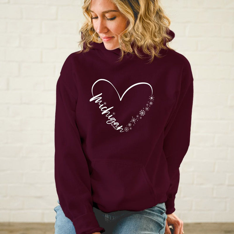 "Fall In Love With Winter"Soft Style Relaxed Fit Hoodie