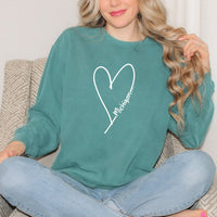 "Made With Love"Relaxed Fit Stonewashed Crew Sweatshirt