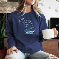 "Mighty"Relaxed Fit Stonewashed Crew Sweatshirt