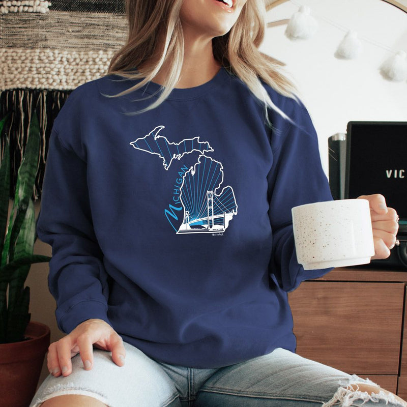 "Mighty"Relaxed Fit Stonewashed Crew Sweatshirt