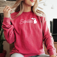 "Smitten With The Mitten"Relaxed Fit Stonewashed Crew Sweatshirt