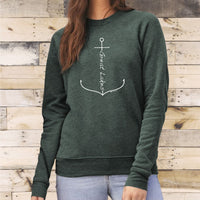 "Great Lakes Anchor"Relaxed Fit Angel Fleece Pullover Crew
