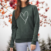 "Made With Love"Relaxed Fit Angel Fleece Pullover Crew