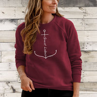 "Great Lakes Anchor"Relaxed Fit Angel Fleece Pullover Crew