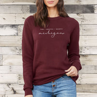 "Majestic"Relaxed Fit Angel Fleece Pullover Crew