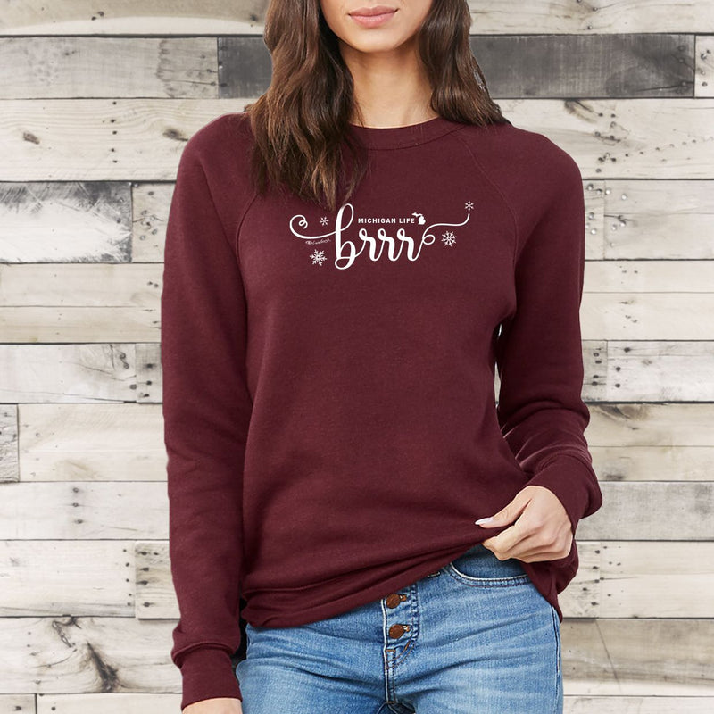"Brrr... It's Cold In Michigan"Relaxed Fit Angel Fleece Pullover Crew