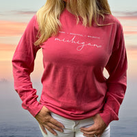 "Majestic"Relaxed Fit Stonewashed Long Sleeve T-Shirt