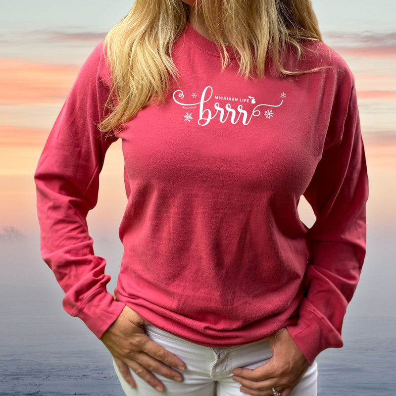 "Brrr... It's Cold In Michigan"Relaxed Fit Stonewashed Long Sleeve T-Shirt