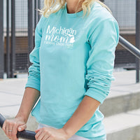 "Michigan Mom"Relaxed Fit Stonewashed Long Sleeve T-Shirt