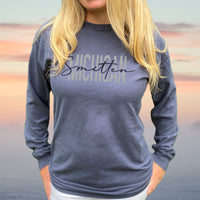 "Michigan Smitten"Relaxed Fit Stonewashed Long Sleeve T-Shirt