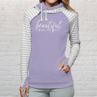 "Beautiful"Women's Striped Double Hood Pullover