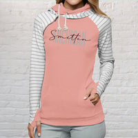 "Michigan Smitten"Women's Striped Double Hood Pullover