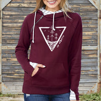 "Untouched"Women's Striped Double Hood Pullover