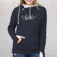 "Brrr... It's Cold In Michigan"Women's Striped Double Hood Pullover