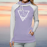 "Untouched"Women's Striped Double Hood Pullover