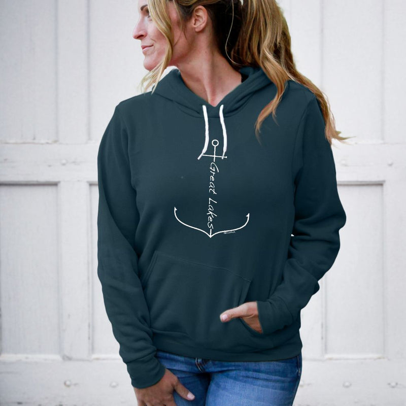 "Great Lakes Anchor"Relaxed Fit Angel Fleece Hoodie