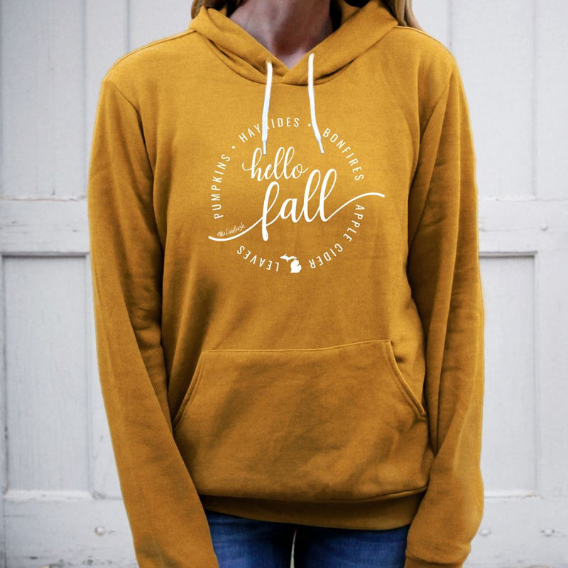 "Hello Fall"Relaxed Fit Angel Fleece Unisex Hoodie