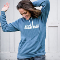 "Michigan Winter"Relaxed Fit Angel Fleece Hoodie