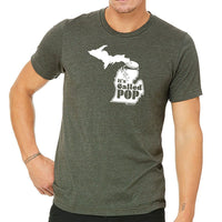 "Michigan Pop Bottle"Men's Crew T-Shirt