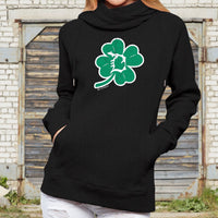 "4 Leaf Clover"(Michigan D) Women's Classic Funnel Neck Pullover Hoodie