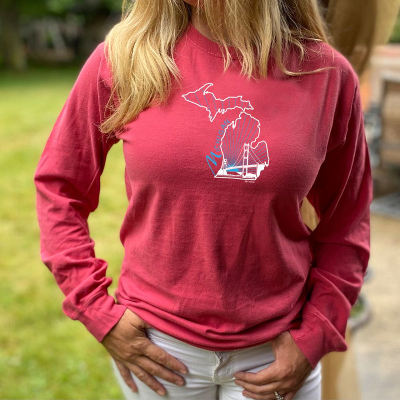 "Mighty"Relaxed Fit Stonewashed Long Sleeve Unisex T-Shirt
