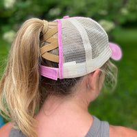 "Michigan Love"Distressed Ponytail Hat