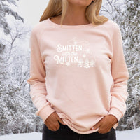 "Winter Smitten"Women's Ultra Soft Wave Wash Crew Sweatshirt