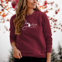 "Michigan Love #9"Relaxed Fit Angel Fleece Pullover Crew