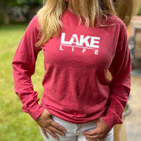 "Michigan Lake Life Women's relaxed fit stonewash long sleeve Tee