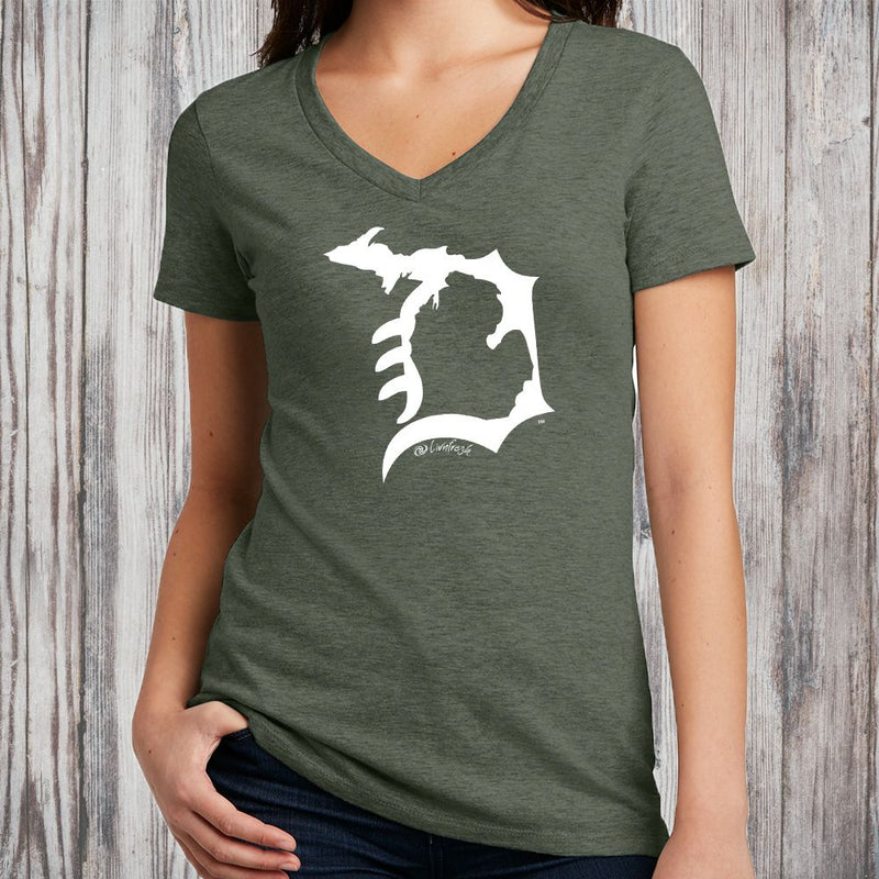 "Michigan D"Women's V-Neck
