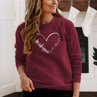 "Fall In Love With Winter"Relaxed Fit Angel Fleece Pullover Crew